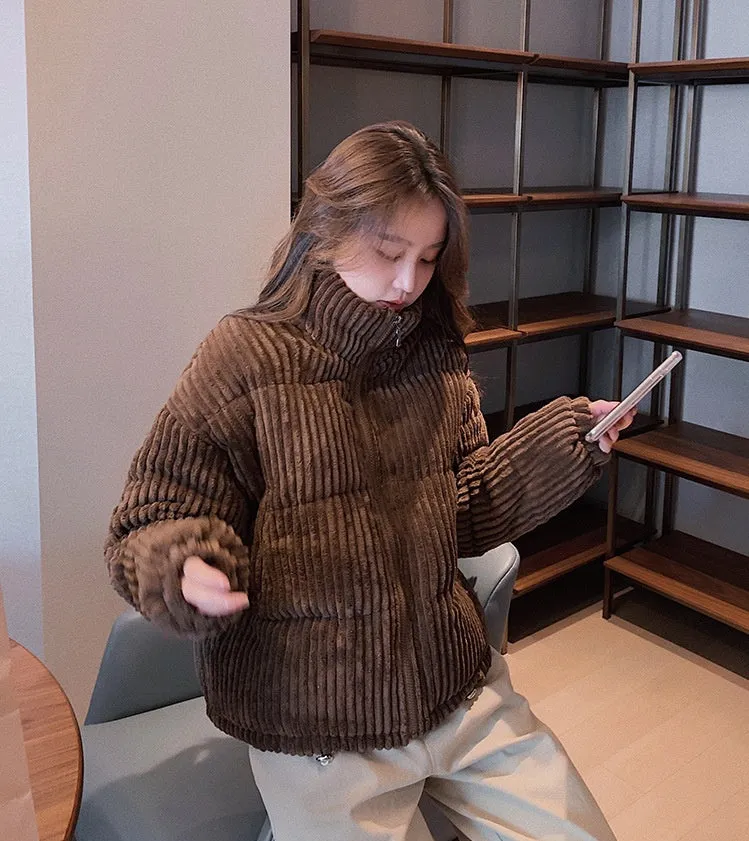 Thickened Hooded Padded Puffer Jacket for Women