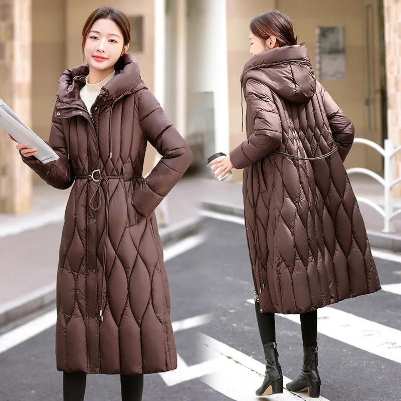 Thickened Quilted and Solid Color Windproof Puffer Jacket for Women