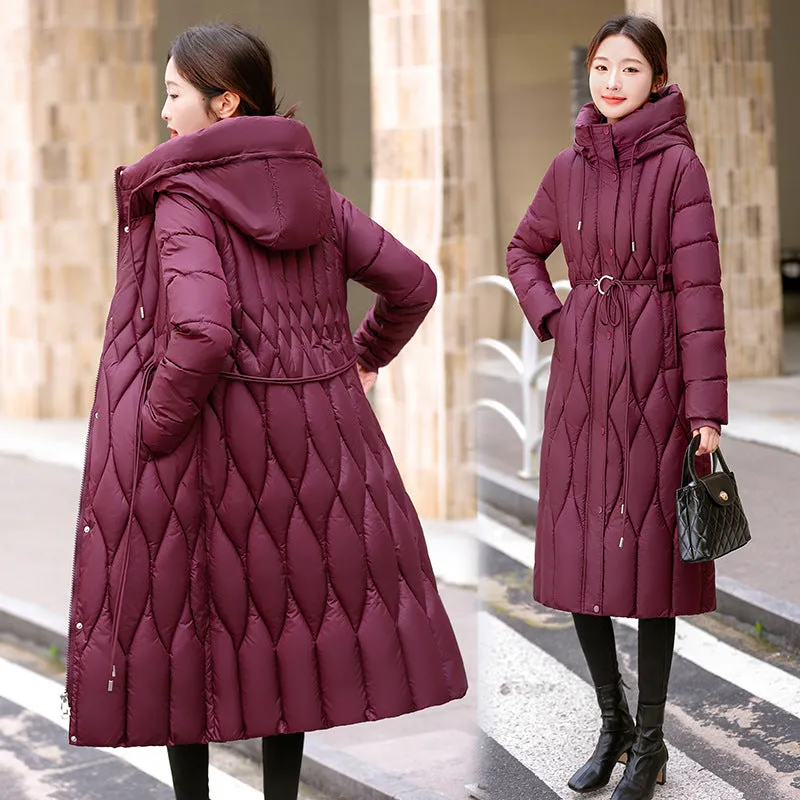Thickened Quilted and Solid Color Windproof Puffer Jacket for Women