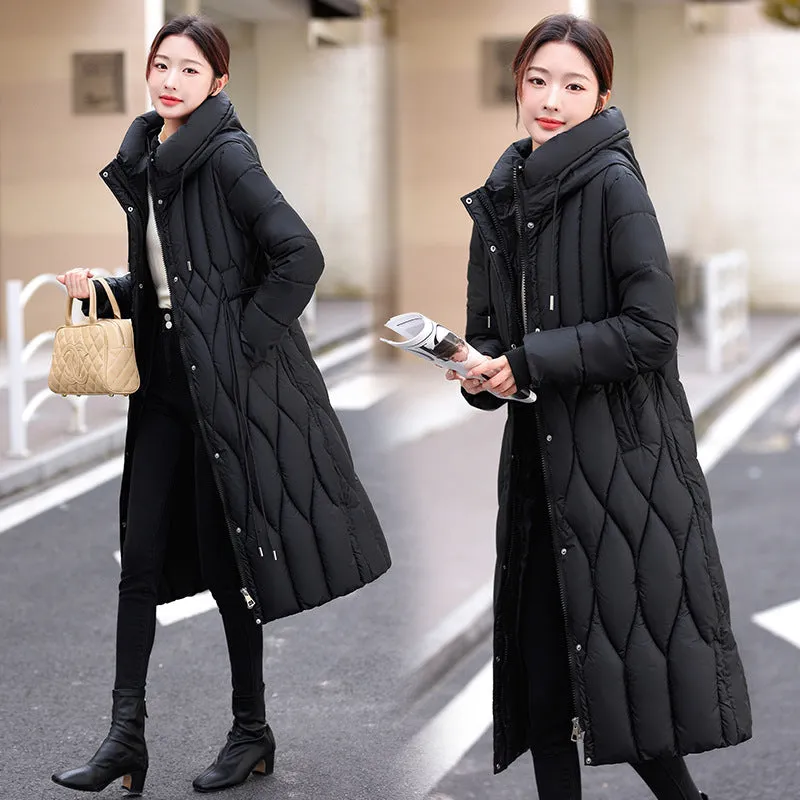Thickened Quilted and Solid Color Windproof Puffer Jacket for Women
