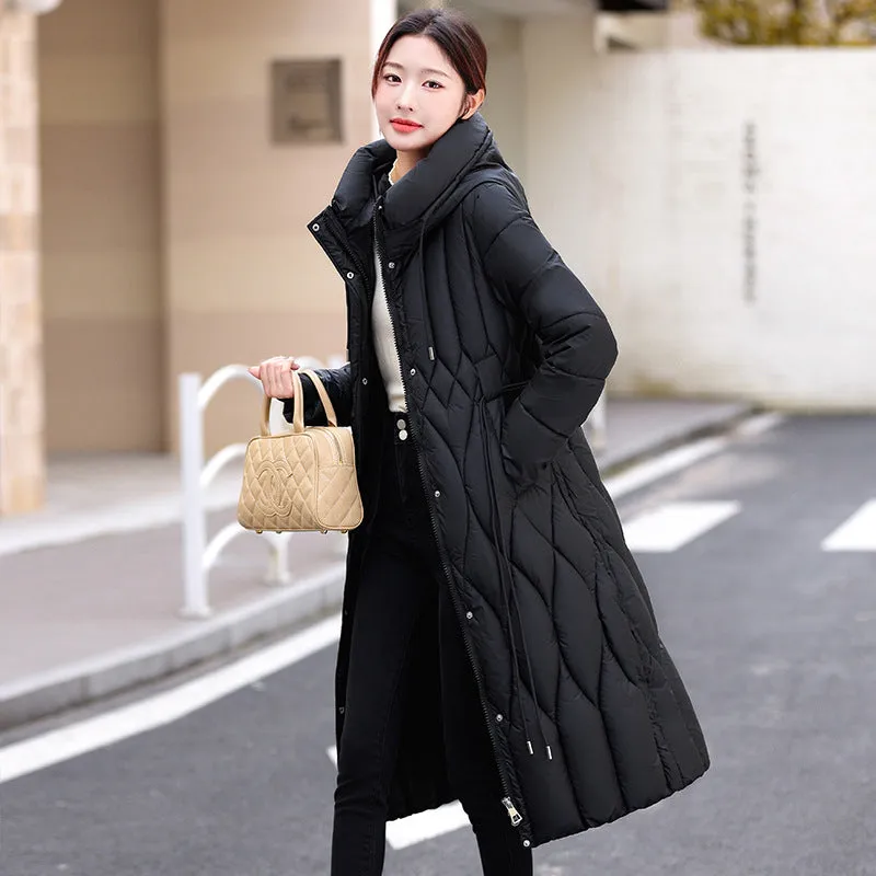 Thickened Quilted and Solid Color Windproof Puffer Jacket for Women