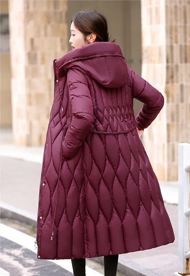Thickened Quilted and Solid Color Windproof Puffer Jacket for Women