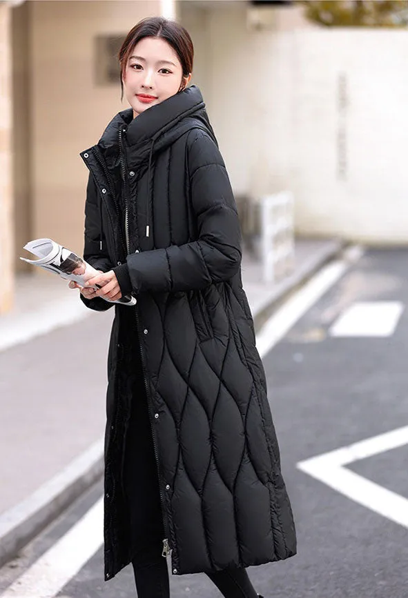 Thickened Quilted and Solid Color Windproof Puffer Jacket for Women