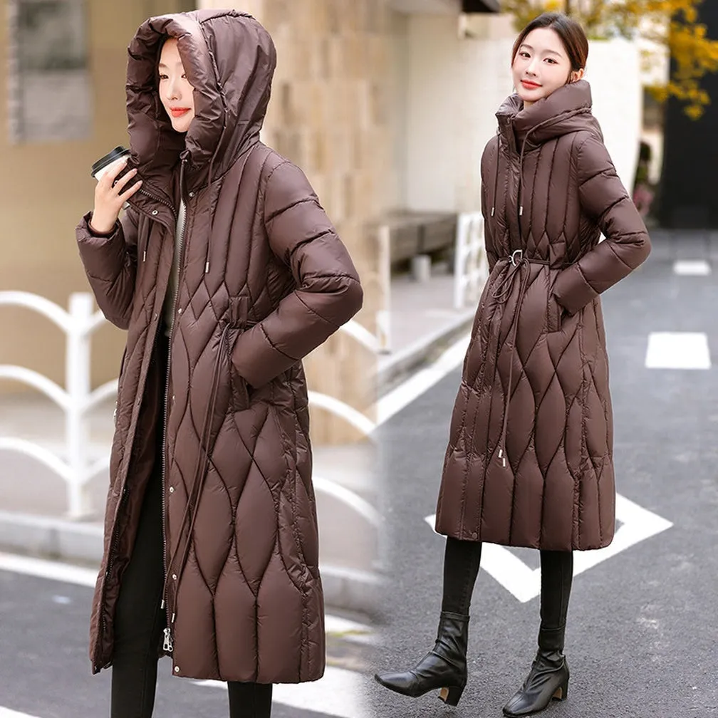 Thickened Quilted and Solid Color Windproof Puffer Jacket for Women