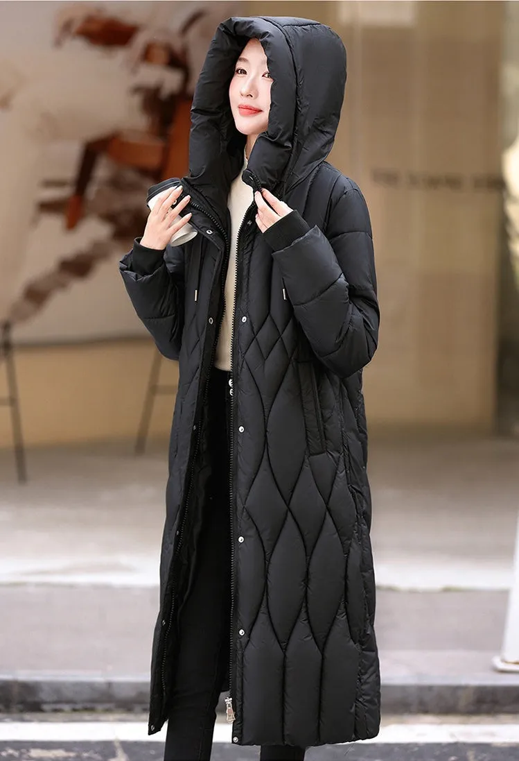 Thickened Quilted and Solid Color Windproof Puffer Jacket for Women