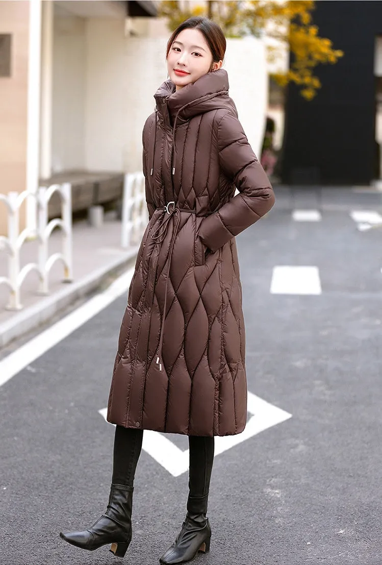 Thickened Quilted and Solid Color Windproof Puffer Jacket for Women