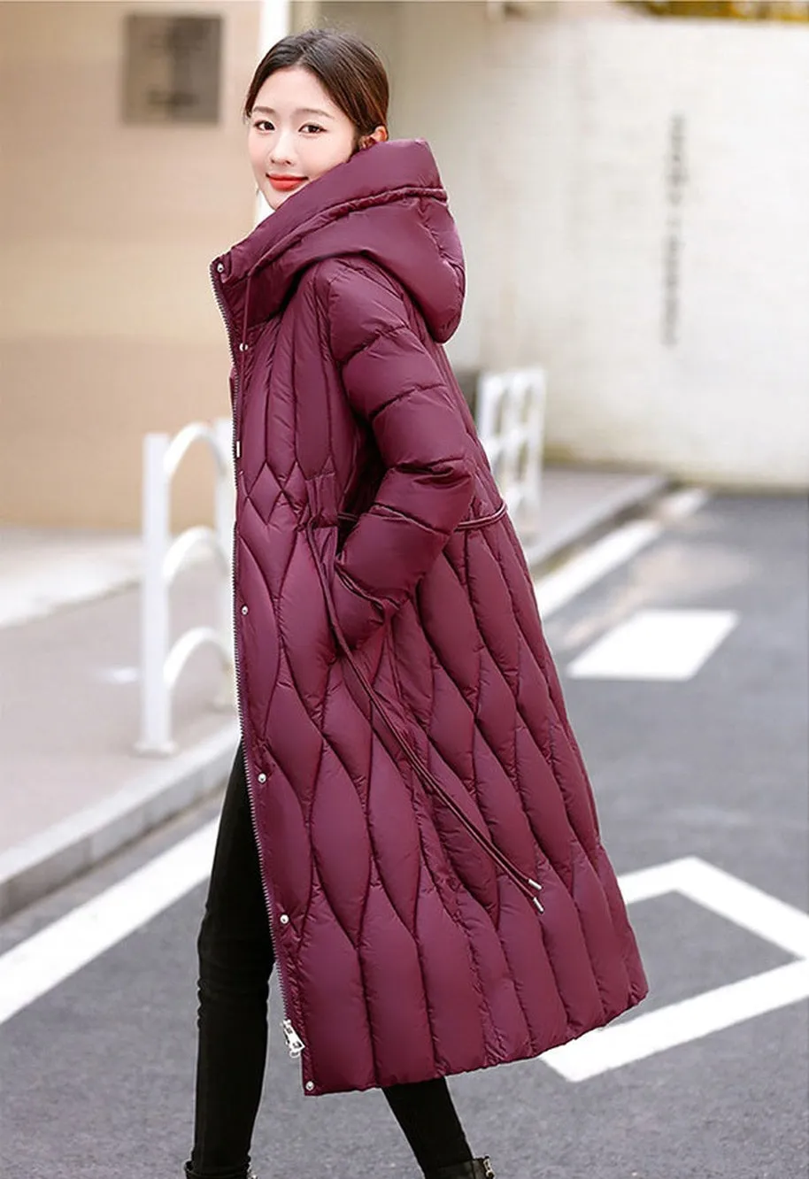 Thickened Quilted and Solid Color Windproof Puffer Jacket for Women