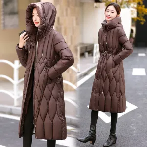 Thickened Quilted and Solid Color Windproof Puffer Jacket for Women