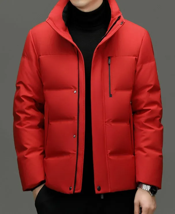 Thickened Quilted Down Down Jacket for Men