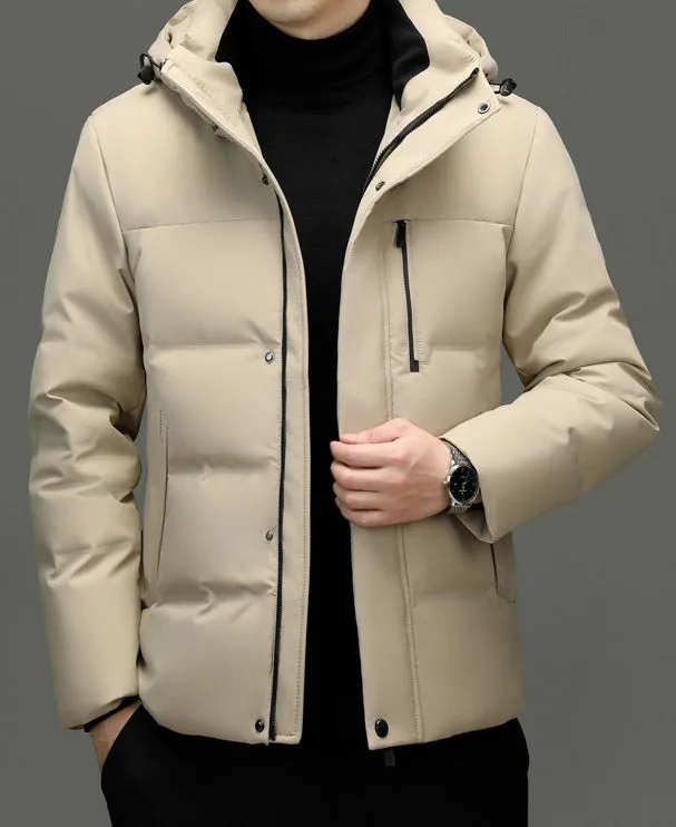 Thickened Quilted Down Down Jacket for Men