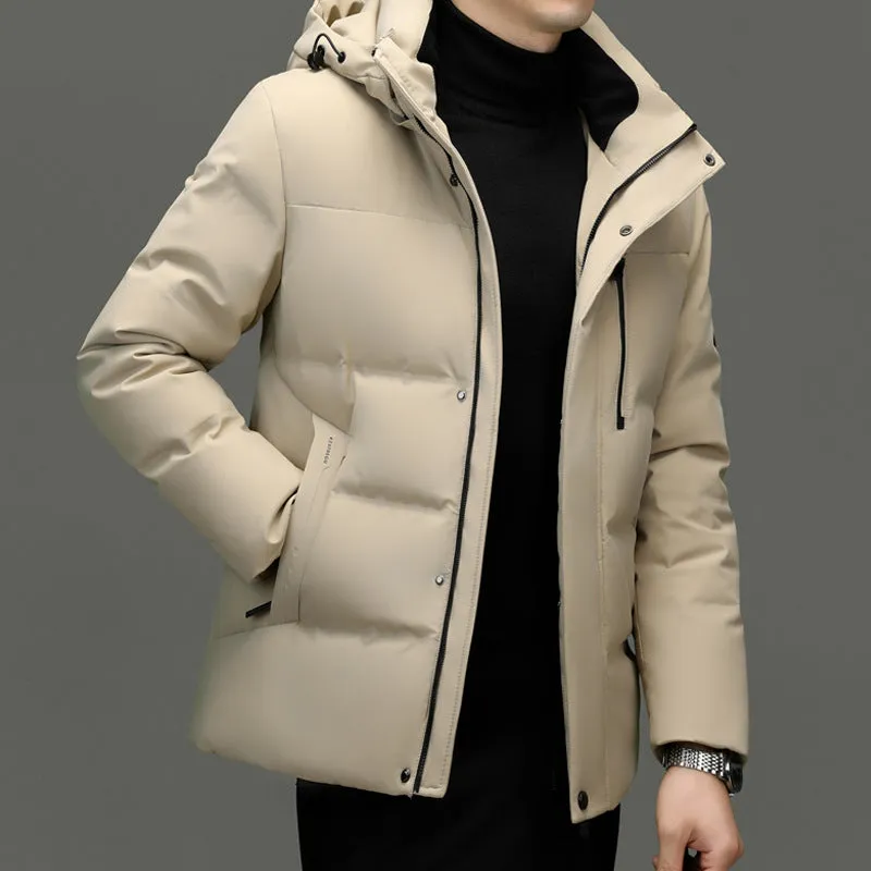 Thickened Quilted Down Down Jacket for Men