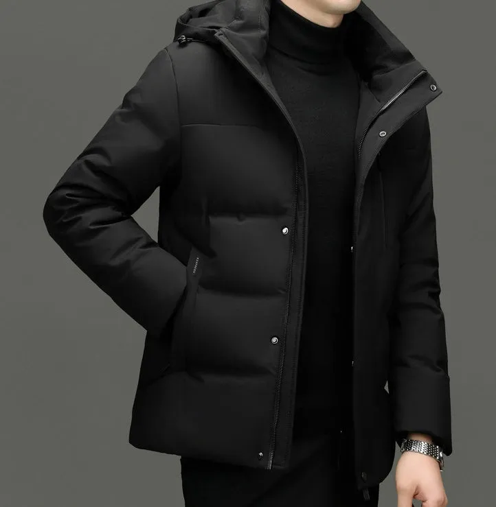 Thickened Quilted Down Down Jacket for Men