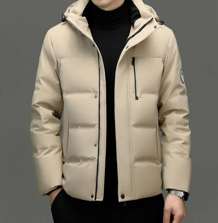 Thickened Quilted Down Down Jacket for Men