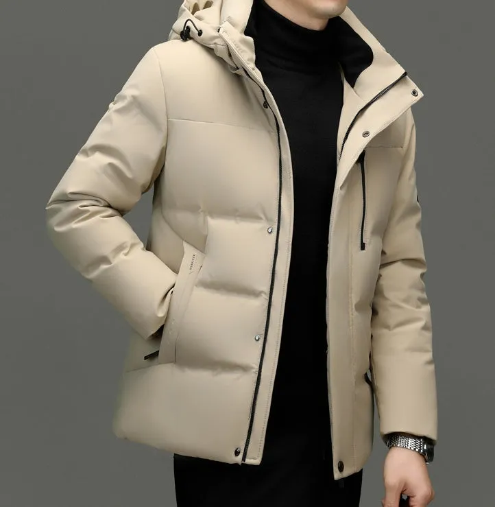 Thickened Quilted Down Down Jacket for Men
