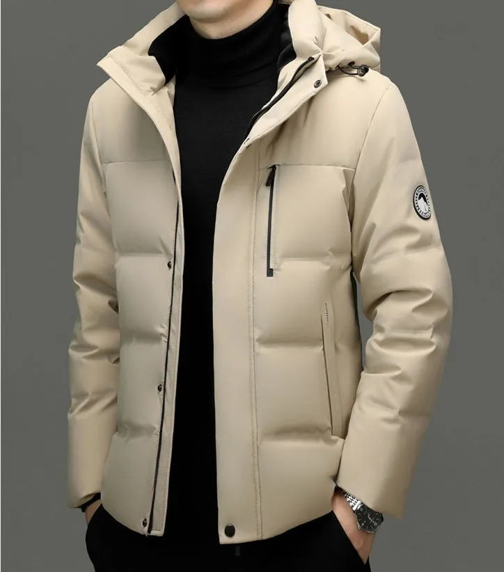 Thickened Quilted Down Down Jacket for Men