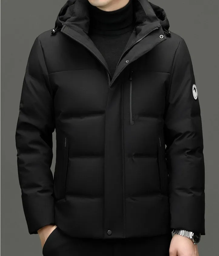 Thickened Quilted Down Down Jacket for Men