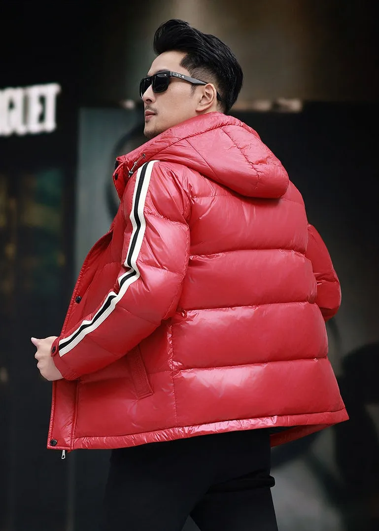 Thickened Quilted Men's Down Jacket with Full Zip