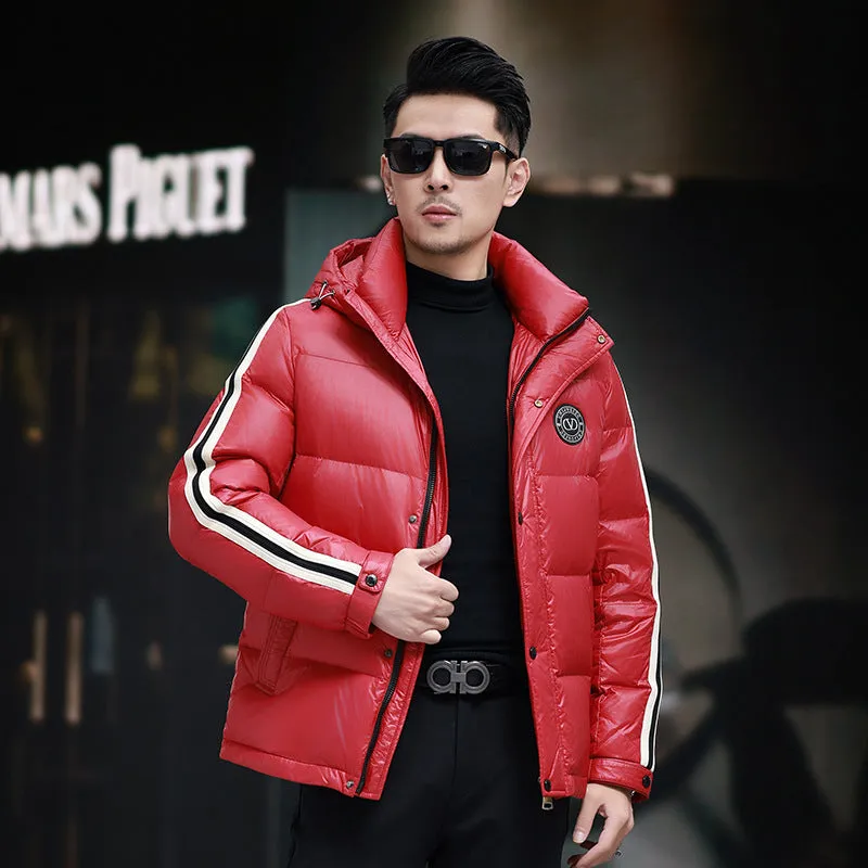 Thickened Quilted Men's Down Jacket with Full Zip