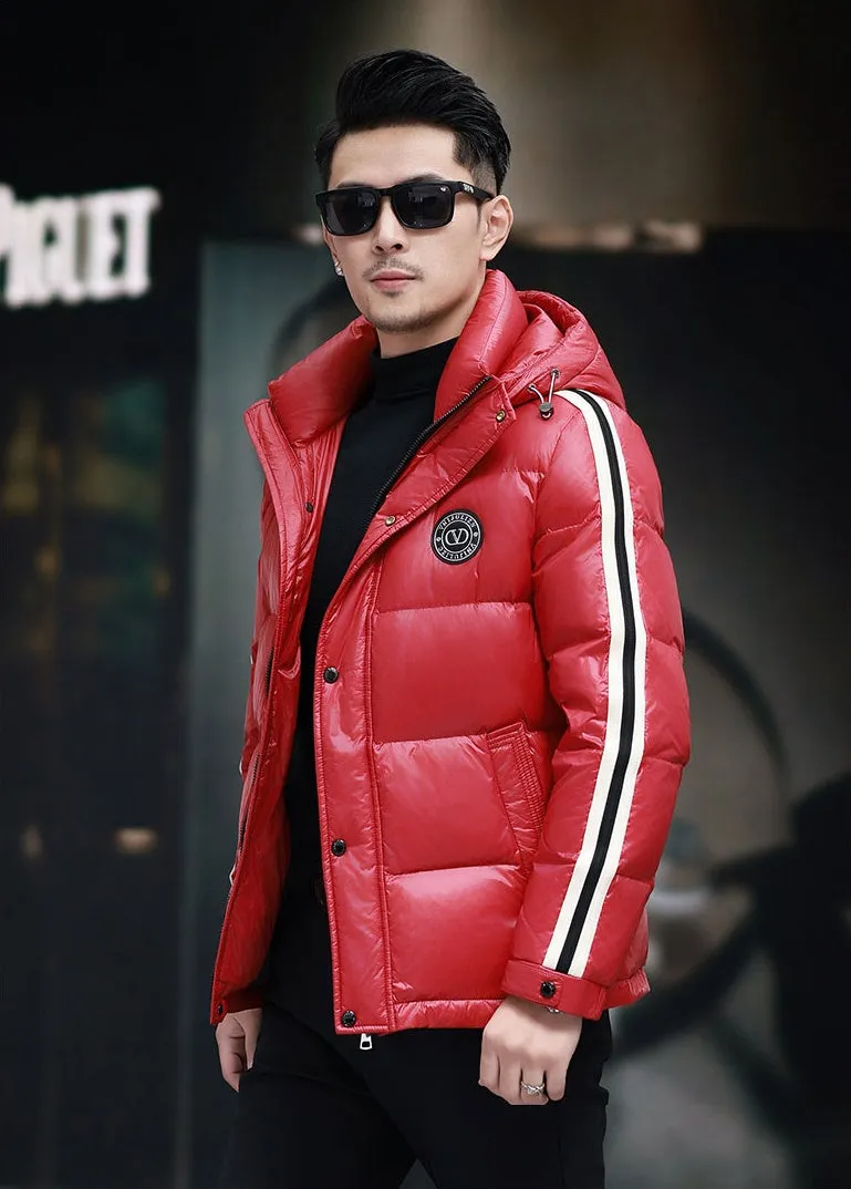 Thickened Quilted Men's Down Jacket with Full Zip
