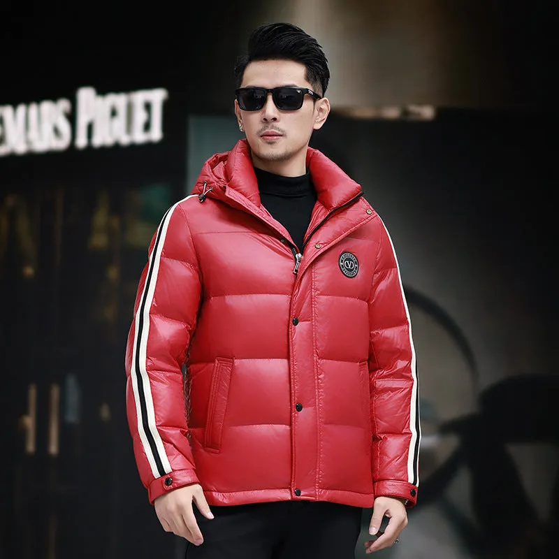 Thickened Quilted Men's Down Jacket with Full Zip