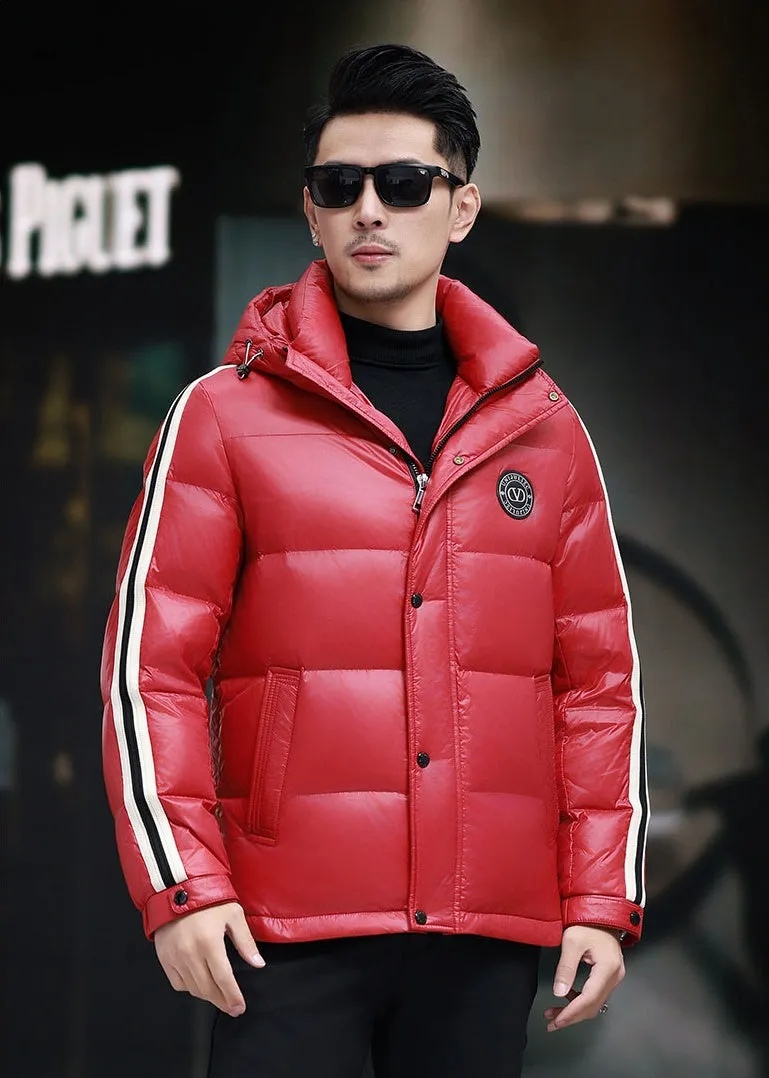 Thickened Quilted Men's Down Jacket with Full Zip
