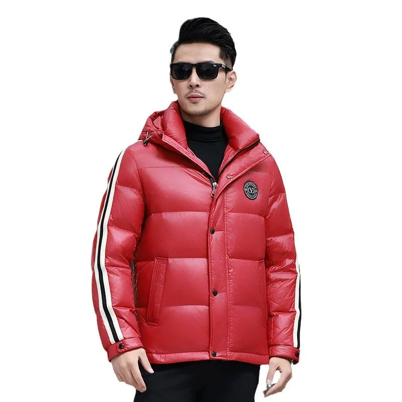 Thickened Quilted Men's Down Jacket with Full Zip