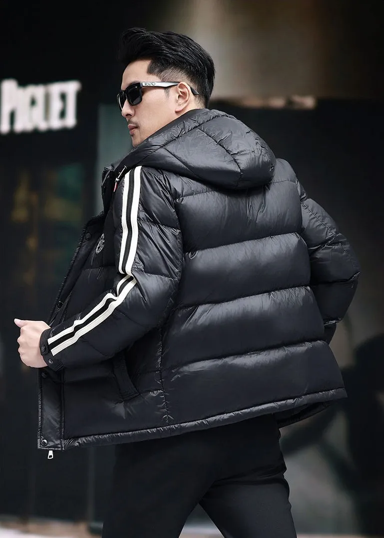 Thickened Quilted Men's Down Jacket with Full Zip
