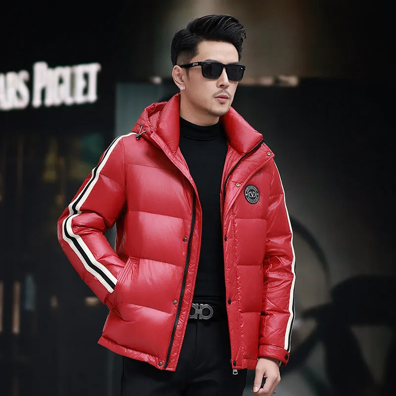 Thickened Quilted Men's Down Jacket with Full Zip