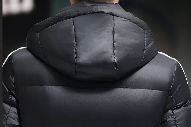 Thickened Quilted Men's Down Jacket with Full Zip