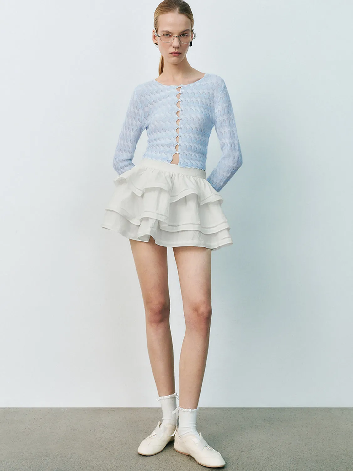 Tiered Mini A-Line Skirts