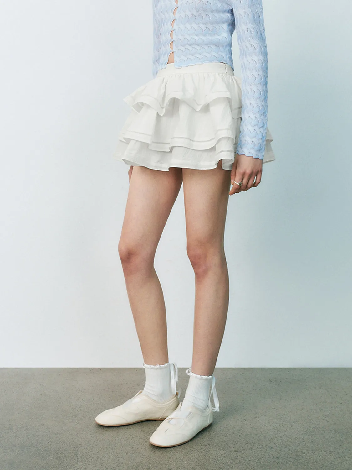 Tiered Mini A-Line Skirts