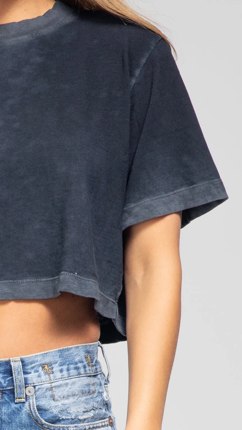 Tokyo Crop Tee - Vintage Black