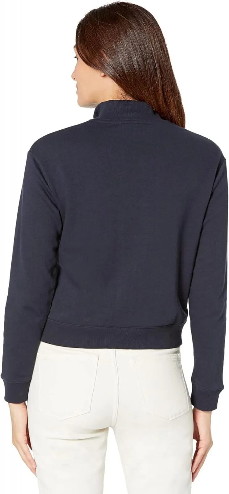 Tommy Hilfiger 1/2-Zip Solid Cropped Sweatshirt J2HE0742 Sky Captain Blue L