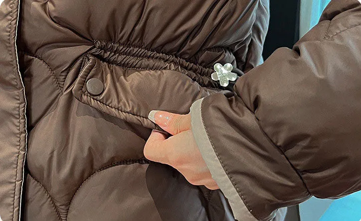 Trendy Quilted Puffer Jacket with Button Pocket