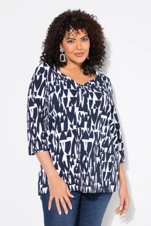 Ulla Popken Sweetheart Blouse in Navy
