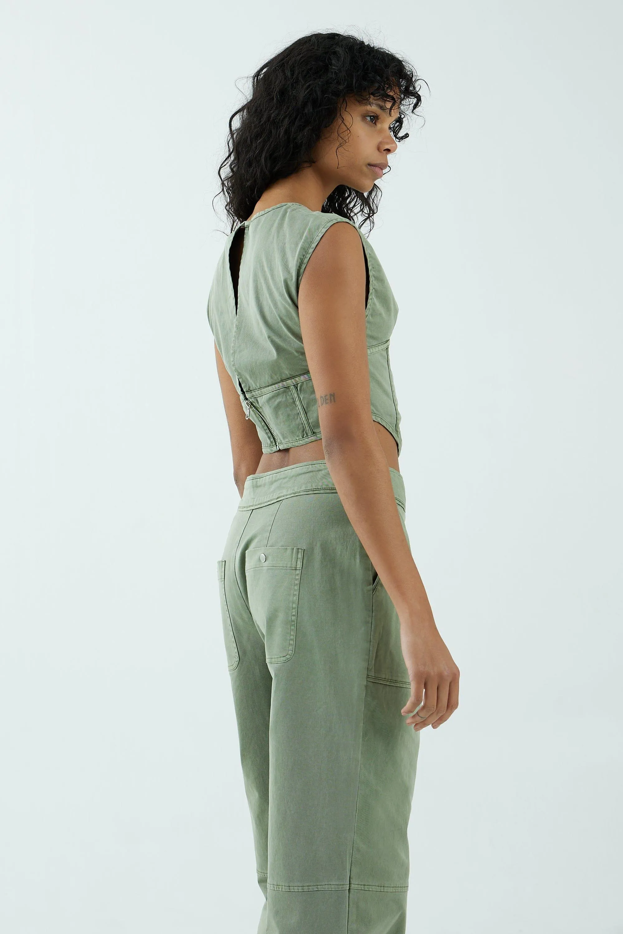 UNIFORM CORSET TANK | MOSS