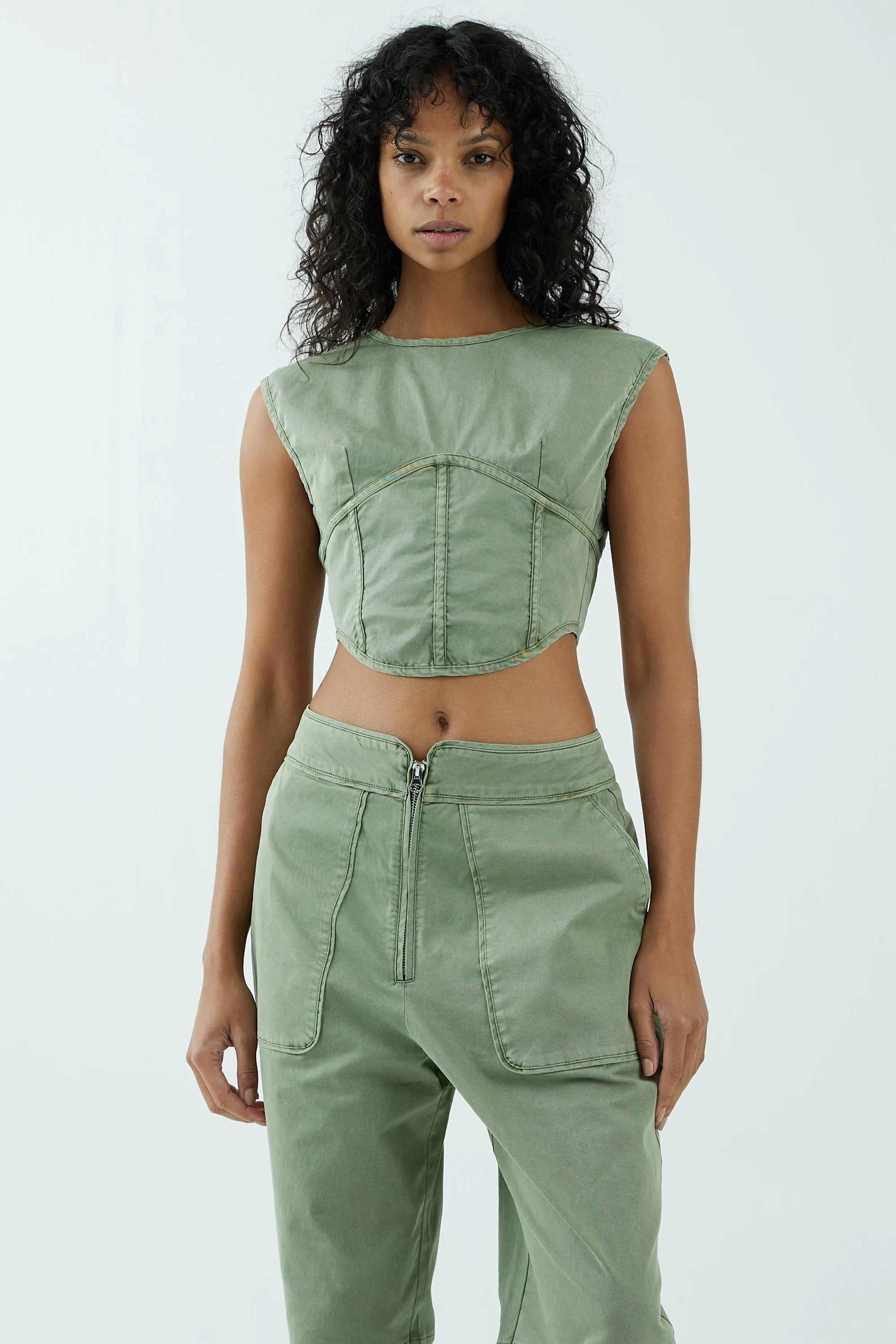UNIFORM CORSET TANK | MOSS