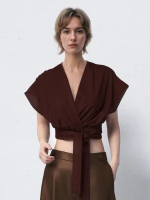 V-Neck Twisted Front Blouses