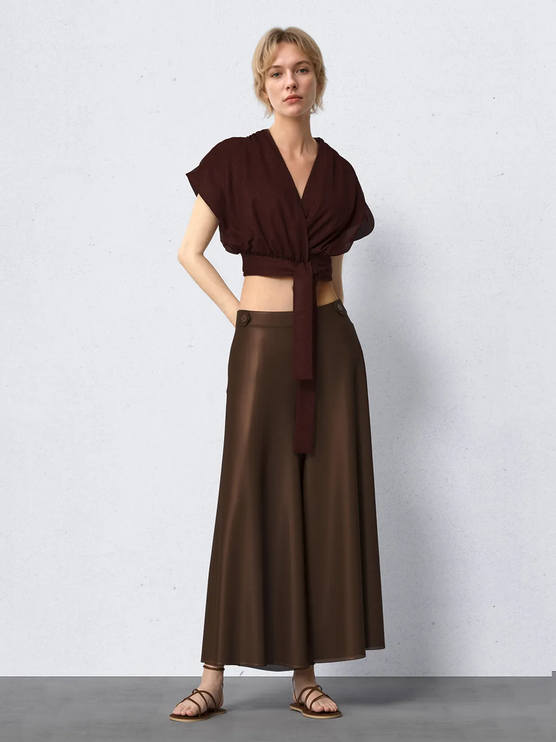 V-Neck Twisted Front Blouses
