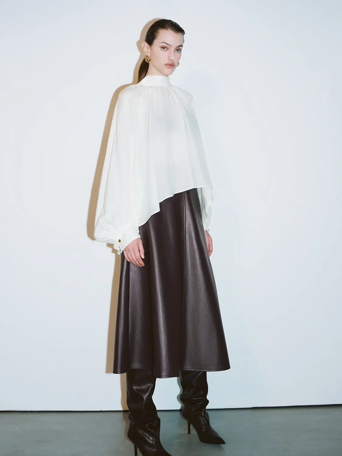 Vegan Leather A-Line Skirts