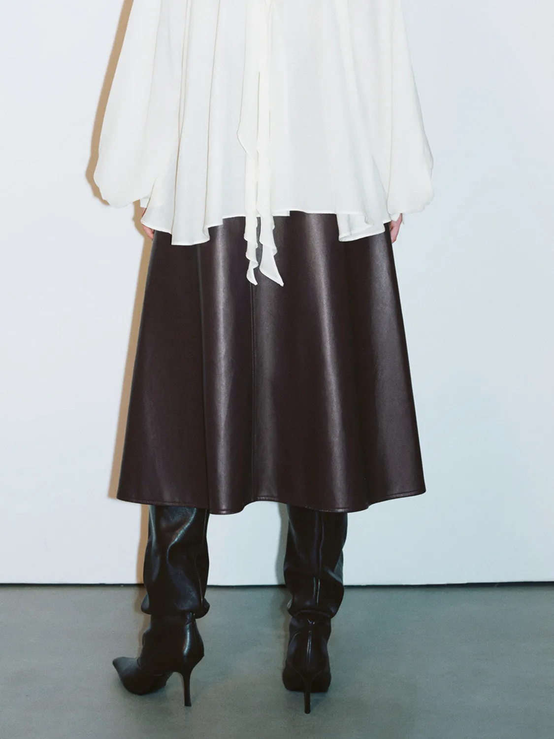 Vegan Leather A-Line Skirts