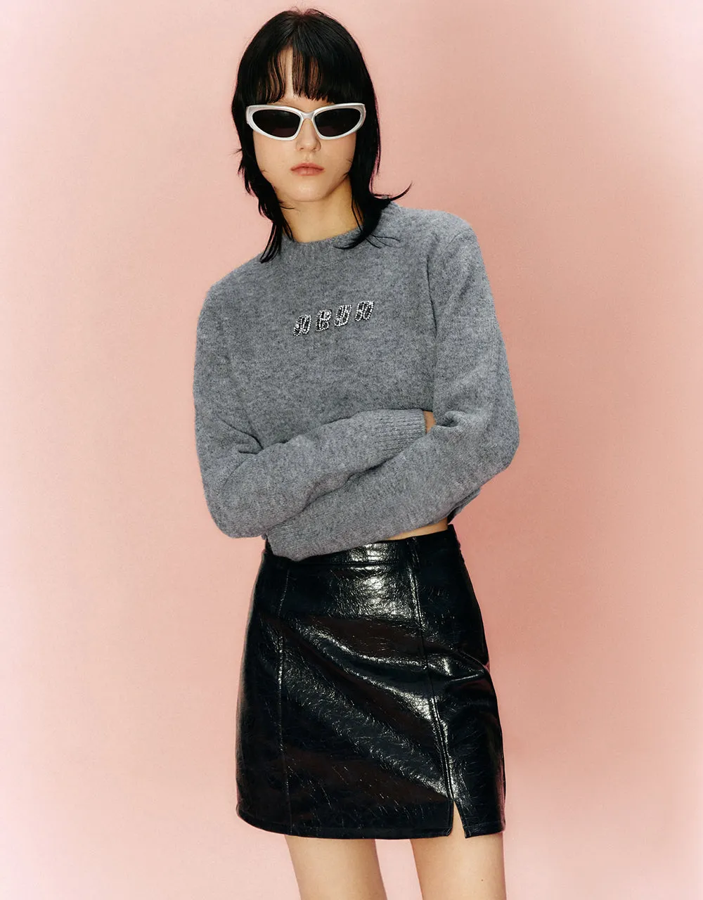 Vegan Leather Mini A-Line Skirt