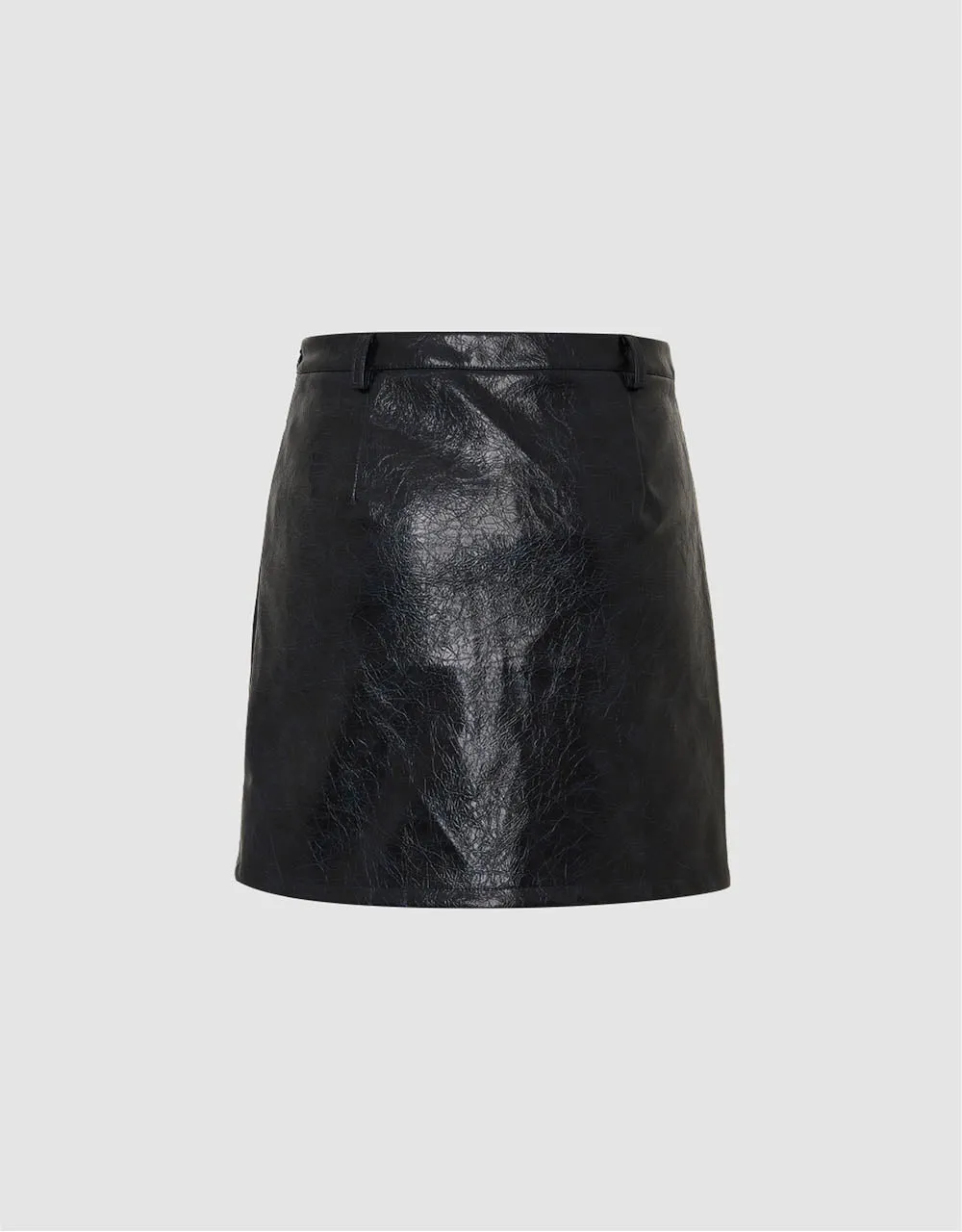 Vegan Leather Mini A-Line Skirt