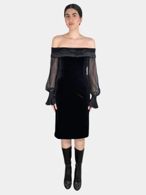 Velour Off-the-Shoulder Dress