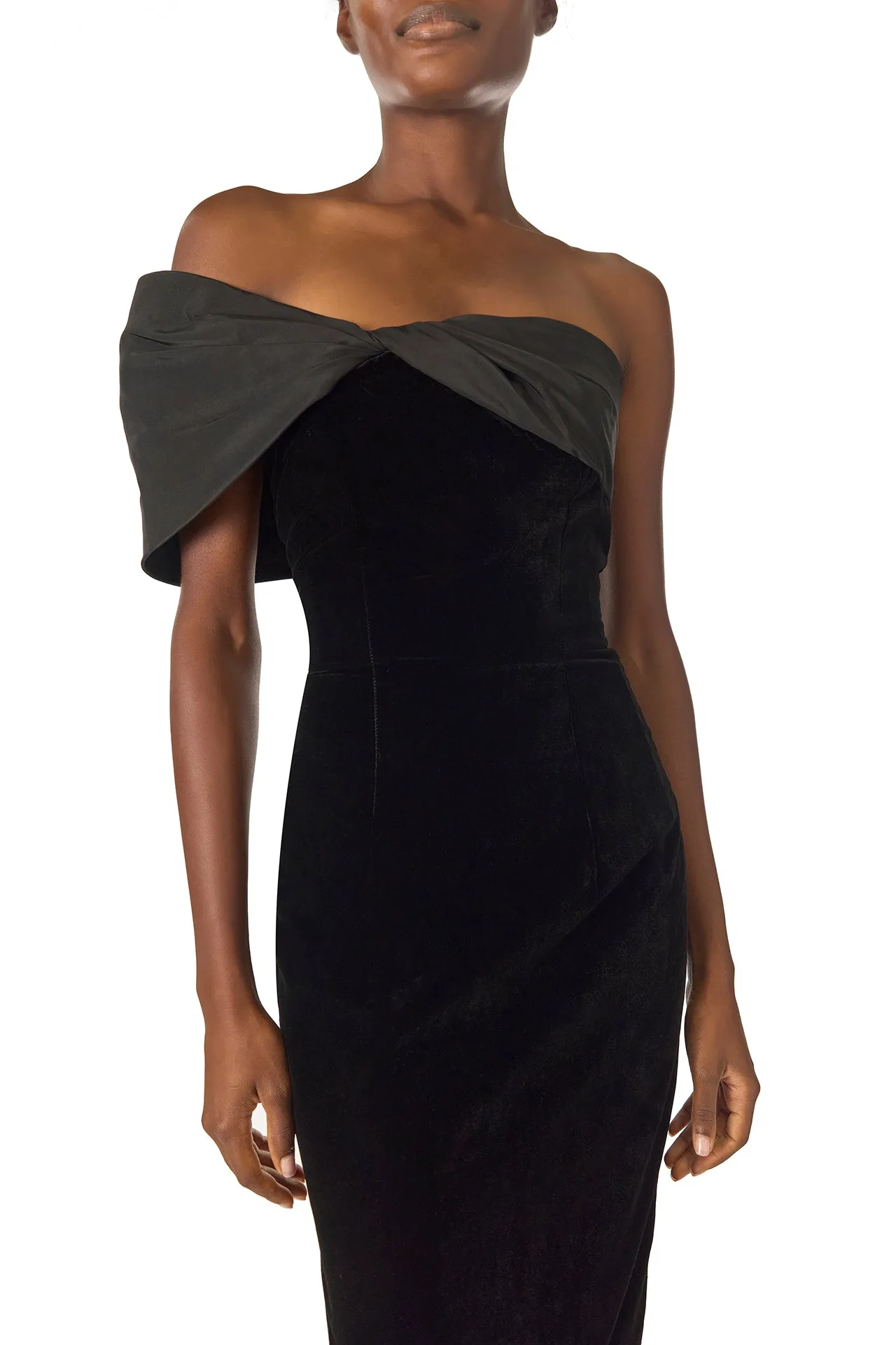 Velvet Off The Shoulder Sheath