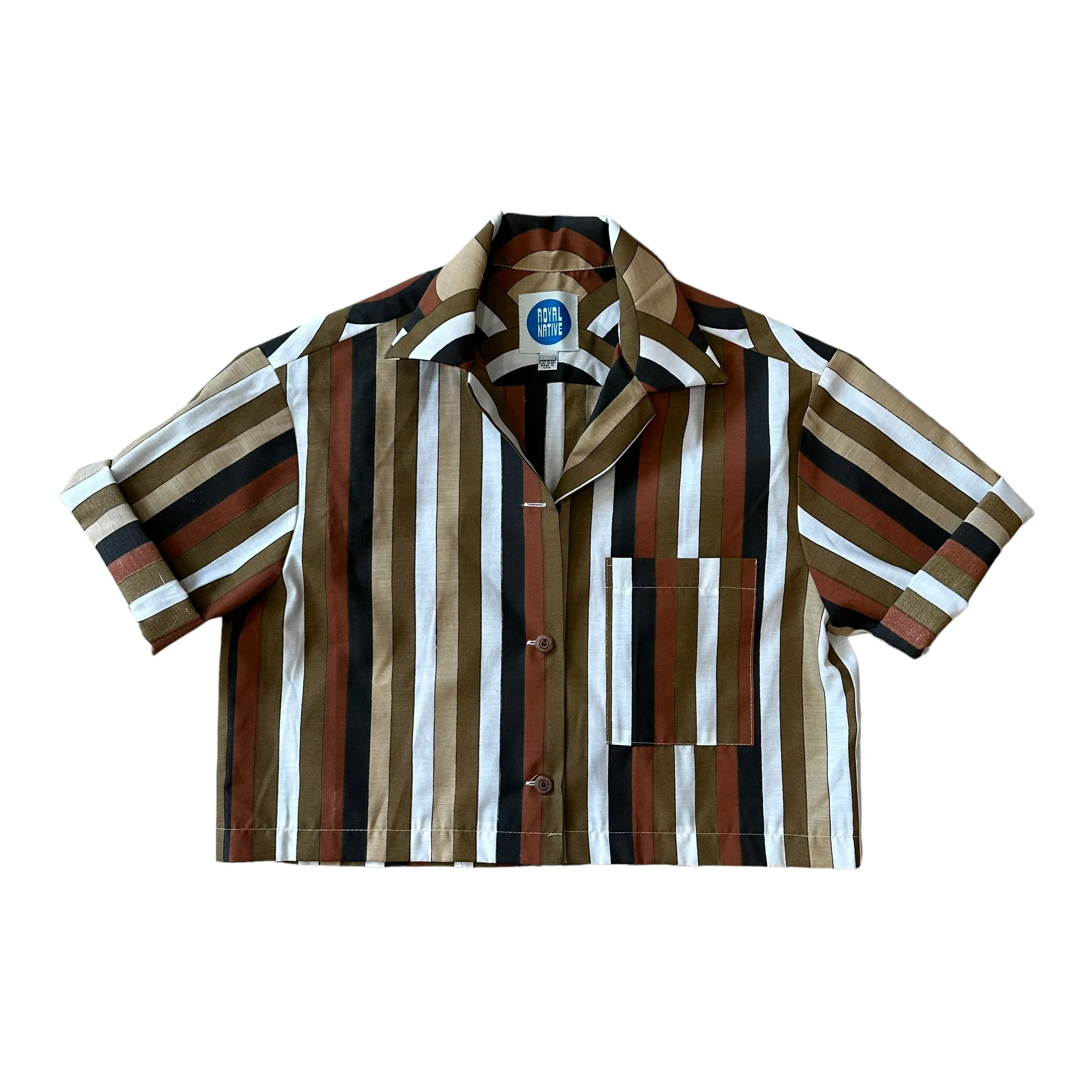 Venice Hawaiian shirt in Black and Tan
