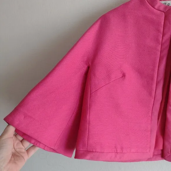 Vintage 50s 60s Bright Pink Lilli Ann San Francisco M Cropped Suit Jacket