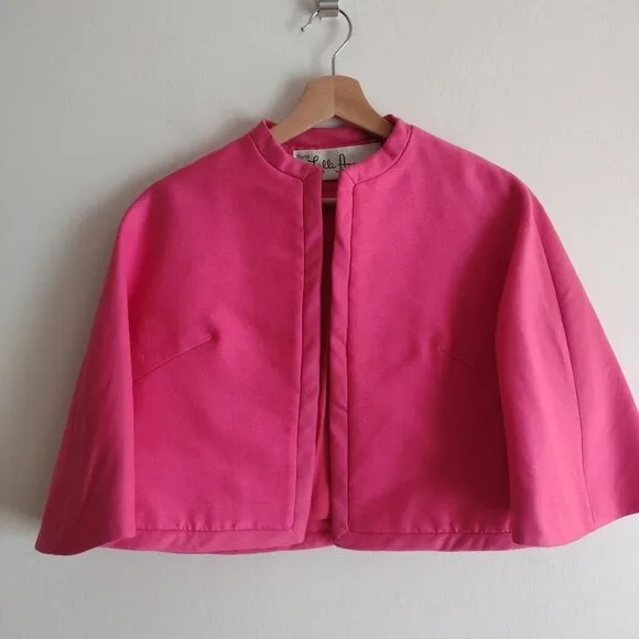 Vintage 50s 60s Bright Pink Lilli Ann San Francisco M Cropped Suit Jacket
