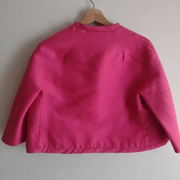 Vintage 50s 60s Bright Pink Lilli Ann San Francisco M Cropped Suit Jacket