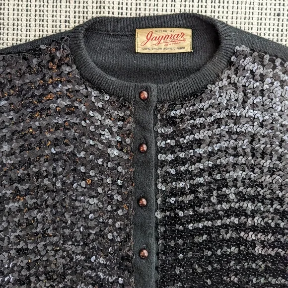 vintage 50's sequined cardigan